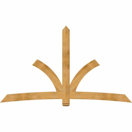 Ekena Millwork Davenport Rough Sawn Timber Gable Bracket, Western Red Cedar, 108"W x 63"H x 2"D x 6"F, 14/12 Pitch GBW108X63X0206DAV00RWR